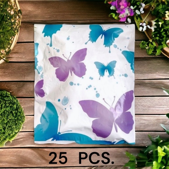 25 10X13 Poly Mailers Butterfly Flat Shipping Envelopes PRICE FIRM - Picture 4 of 9